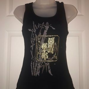 Calvin Klein foil design ribbed tank top